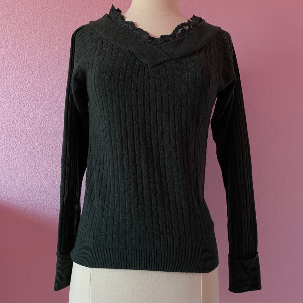 Axes Femme - Black Knit Sweater Top